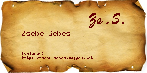 Zsebe Sebes névjegykártya